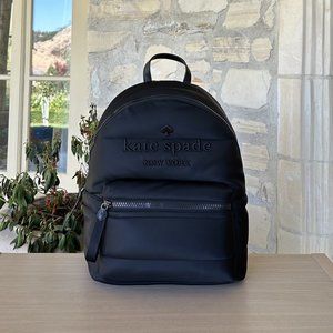 Kate Spade Ella Large Puffy Backpack Black NWT Women Authentic